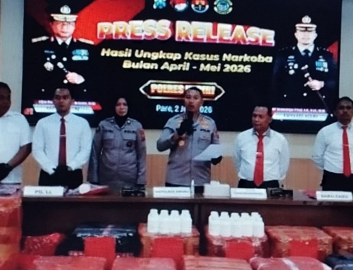 Polres Kediri Ungkap 46 Kasus Narkotika dan Okerbaya, Mengamankan 50 Tersangka