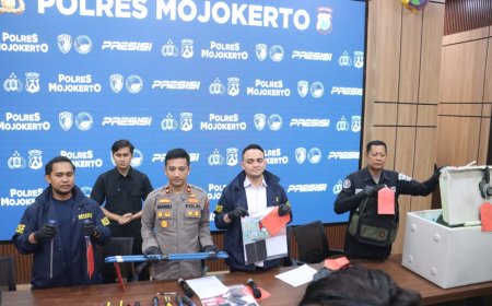 Polres Mojokerto Amankan 3 Tersangka Pencurian Brankas Berisi Rp 1,4 Miliar Milik Kampus UAC Pacet